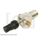 Rotalock valve 1"-14 x 10mm solder no seal, 2 nozzles 7/16"UNF (1/4")